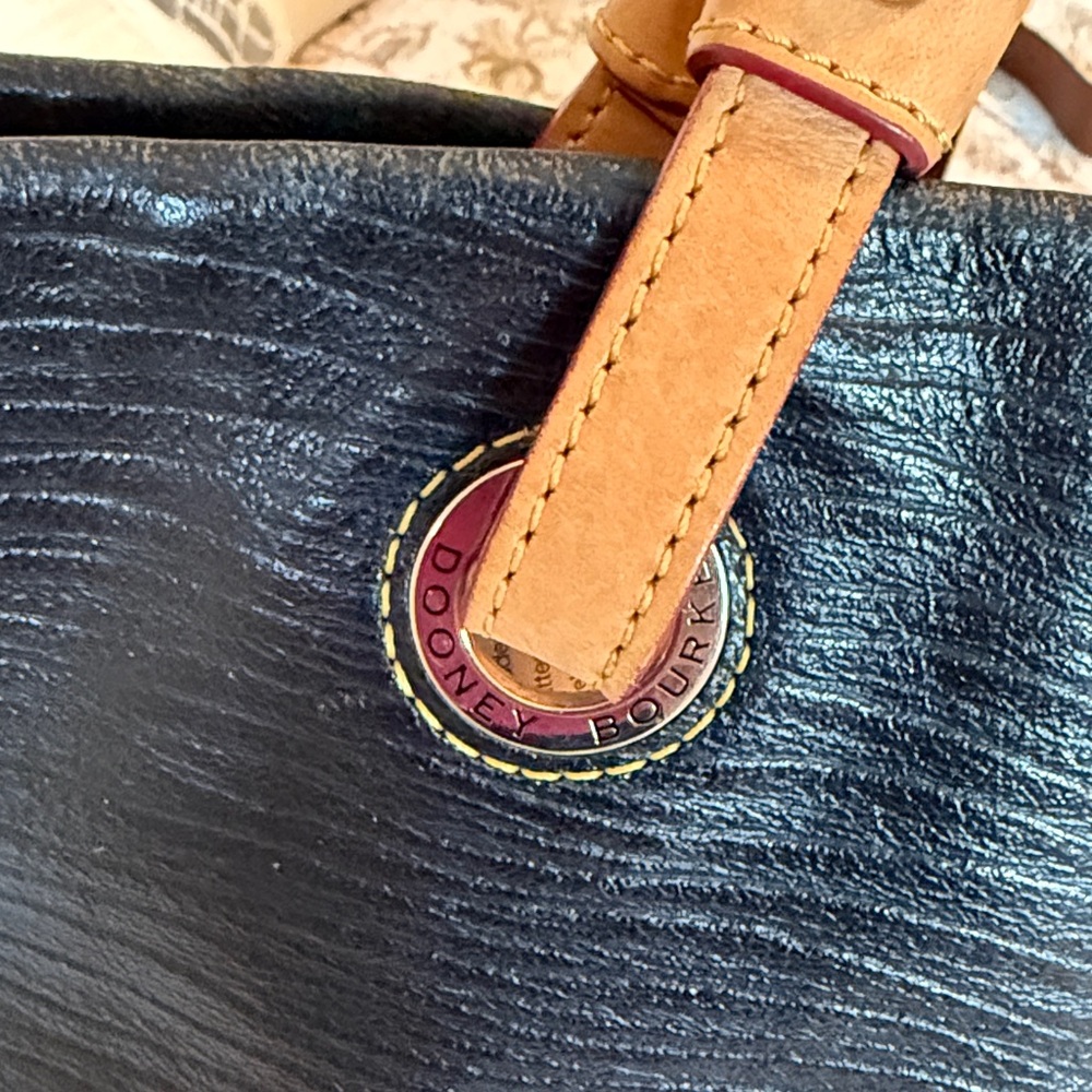Dooney&Bourke Large Black Leather Grommet Shopper Tote - Picture 11 of 11
